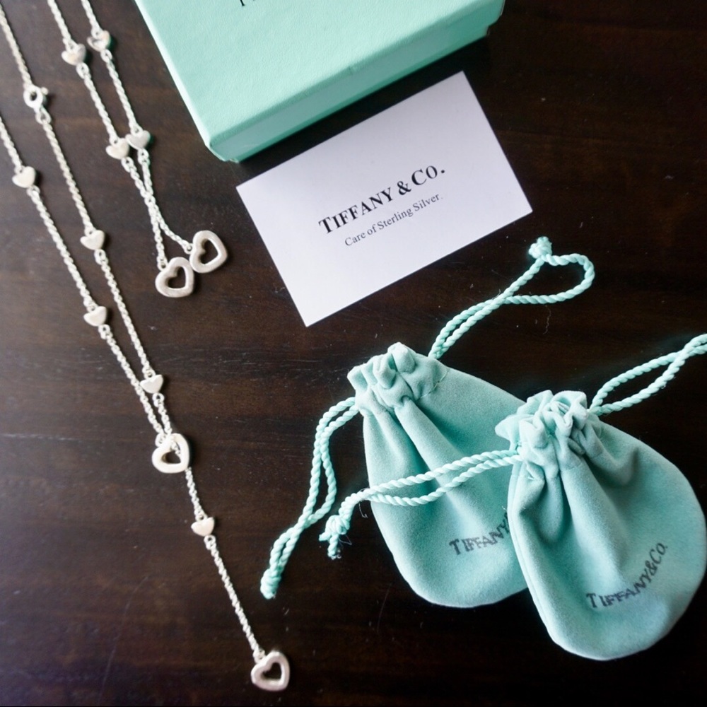 Tiffany & Co. 925 Heart Necklace + Bracelet Set